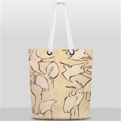 Katsushika Hokusai, Egrets From Quick Lessons In Simplified Drawing Full Print Rope Handle Tote (small) by Valentinaart