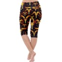 Stylised Horns Black Pattern Lightweight Velour Cropped Yoga Leggings View4