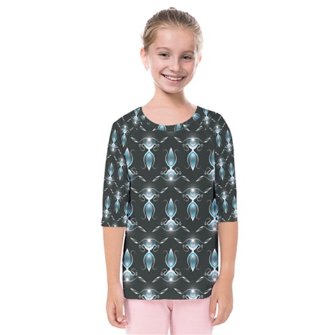Seamless Pattern Background Black Kids  Quarter Sleeve Raglan Tee by HermanTelo