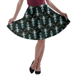 Seamless Pattern Background Black A-line Skater Skirt by HermanTelo