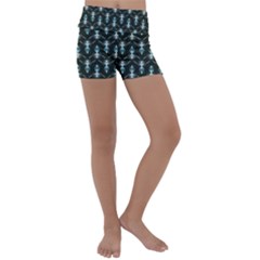 Seamless Pattern Background Black Kids  Lightweight Velour Yoga Shorts by HermanTelo