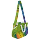 Abstract Pattern Lines Wave Rope Handles Shoulder Strap Bag View2