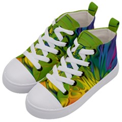 Abstract Pattern Lines Wave Kids  Mid-top Canvas Sneakers by HermanTelo