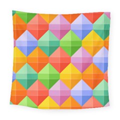 Background Colorful Geometric Triangle Rainbow Square Tapestry (large) by HermanTelo