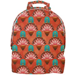 Background Floral Pattern Red Mini Full Print Backpack by HermanTelo