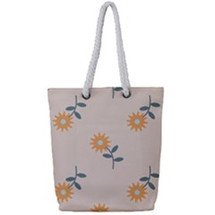 Flowers Continuous Pattern Nature Full Print Rope Handle Tote (small) by HermanTelo