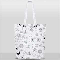 Witchcraft Symbols  Full Print Rope Handle Tote (small) by Valentinaart