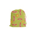 Dragonfly Sun Flower Seamlessly Drawstring Pouch (Small) View1