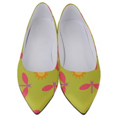 Dragonfly Sun Flower Seamlessly Women s Low Heels by HermanTelo