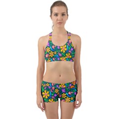 Floral Paisley Background Flower Green Back Web Gym Set by HermanTelo