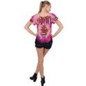 Monster Pink Eyes Aggressive Fangs Ruffle Collar Chiffon Blouse View2