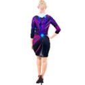 Abstract Background Lightning Quarter Sleeve Hood Bodycon Dress View2