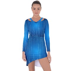 Abstract Line Space Asymmetric Cut-out Shift Dress by HermanTelo
