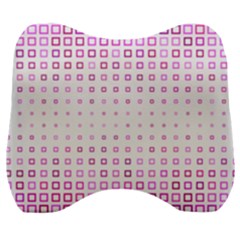 Square Pink Pattern Decoration Velour Head Support Cushion by HermanTelo