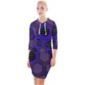 Networking Communication Technology Quarter Sleeve Hood Bodycon Dress View1