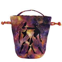 Zodiac Horoscope Astrology Drawstring Bucket Bag by HermanTelo