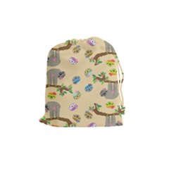 Sloth Neutral Color Cute Cartoon Drawstring Pouch (medium) by HermanTelo