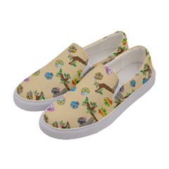 Sloth Neutral Color Cute Cartoon Women s Canvas Slip Ons by HermanTelo