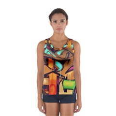 Graffiti Mural Street Art Wall Art Sport Tank Top  by Pakrebo