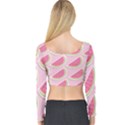Melons Pattern Food Fruits Melon Long Sleeve Crop Top View2