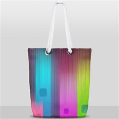Abstract Background Colorful Full Print Rope Handle Tote (small) by Pakrebo