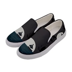Birds Moon Moonlight Tree Animal Women s Canvas Slip Ons by HermanTelo