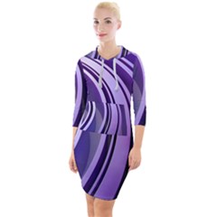 Circle Concentric Render Metal Quarter Sleeve Hood Bodycon Dress by HermanTelo