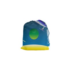 Rocket Spaceship Space Drawstring Pouch (xs) by HermanTelo