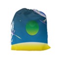 Rocket Spaceship Space Drawstring Pouch (XL) View2