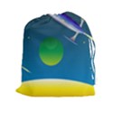 Rocket Spaceship Space Drawstring Pouch (XXL) View1