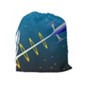 Rocket Spaceship Space Galaxy Drawstring Pouch (XL) View2