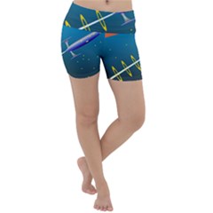 Rocket Spaceship Space Galaxy Lightweight Velour Yoga Shorts by HermanTelo
