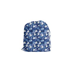 White Flowers Summer Plant Drawstring Pouch (xs) by HermanTelo