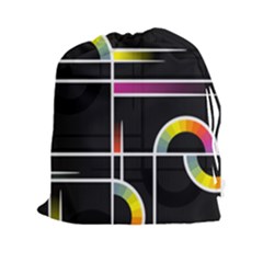 Background Abstract Semi Circles Drawstring Pouch (xxl) by Pakrebo