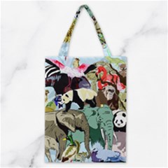 Zoo Animals Peacock Lion Hippo Classic Tote Bag by Pakrebo