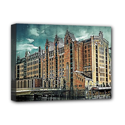 Architecture City Building Travel Deluxe Canvas 16  X 12  (stretched)  by Pakrebo