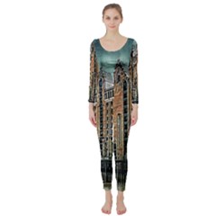 Architecture City Building Travel Long Sleeve Catsuit by Pakrebo