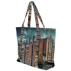 Architecture City Building Travel Zip Up Canvas Bag by Pakrebo