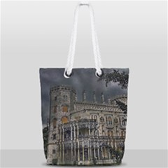 Castle Mansion Architecture House Full Print Rope Handle Tote (small) by Pakrebo