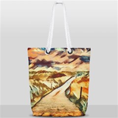 Painting Expressive Colors Texture Full Print Rope Handle Tote (small) by Pakrebo