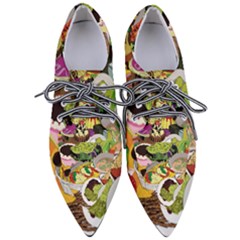 Eat Food Background Art Color Pointed Oxford Shoes by Pakrebo