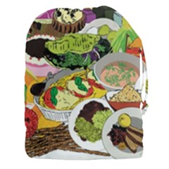 Eat Food Background Art Color Drawstring Pouch (xxxl) by Pakrebo