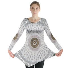 Cami Texture Pattern Architecture Long Sleeve Tunic  by Pakrebo