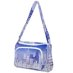 City Architecture Building Skyline Front Pocket Crossbody Bag by Pakrebo