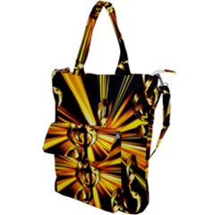 Clef Golden Music Shoulder Tote Bag by HermanTelo