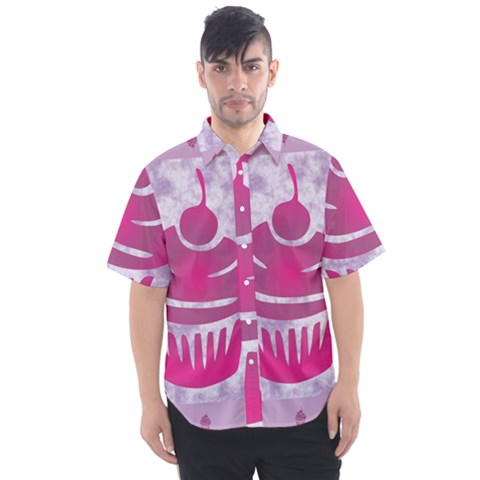 Cupcake Food Purple Dessert Baked Men s Short Sleeve Shirt by HermanTelo