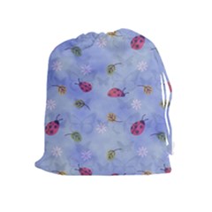 Ladybug Blue Nature Drawstring Pouch (xl) by HermanTelo