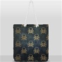 Golden Glitter Skeleton Gothic Full Print Rope Handle Tote (Large) View1