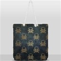 Golden Glitter Skeleton Gothic Full Print Rope Handle Tote (Large) View2