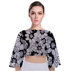 Mandala Calming Coloring Page Tie Back Butterfly Sleeve Chiffon Top by HermanTelo